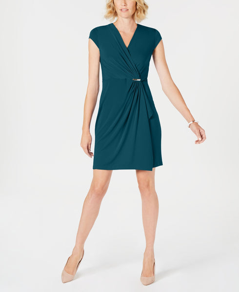 Petite Faux-Wrap Dress